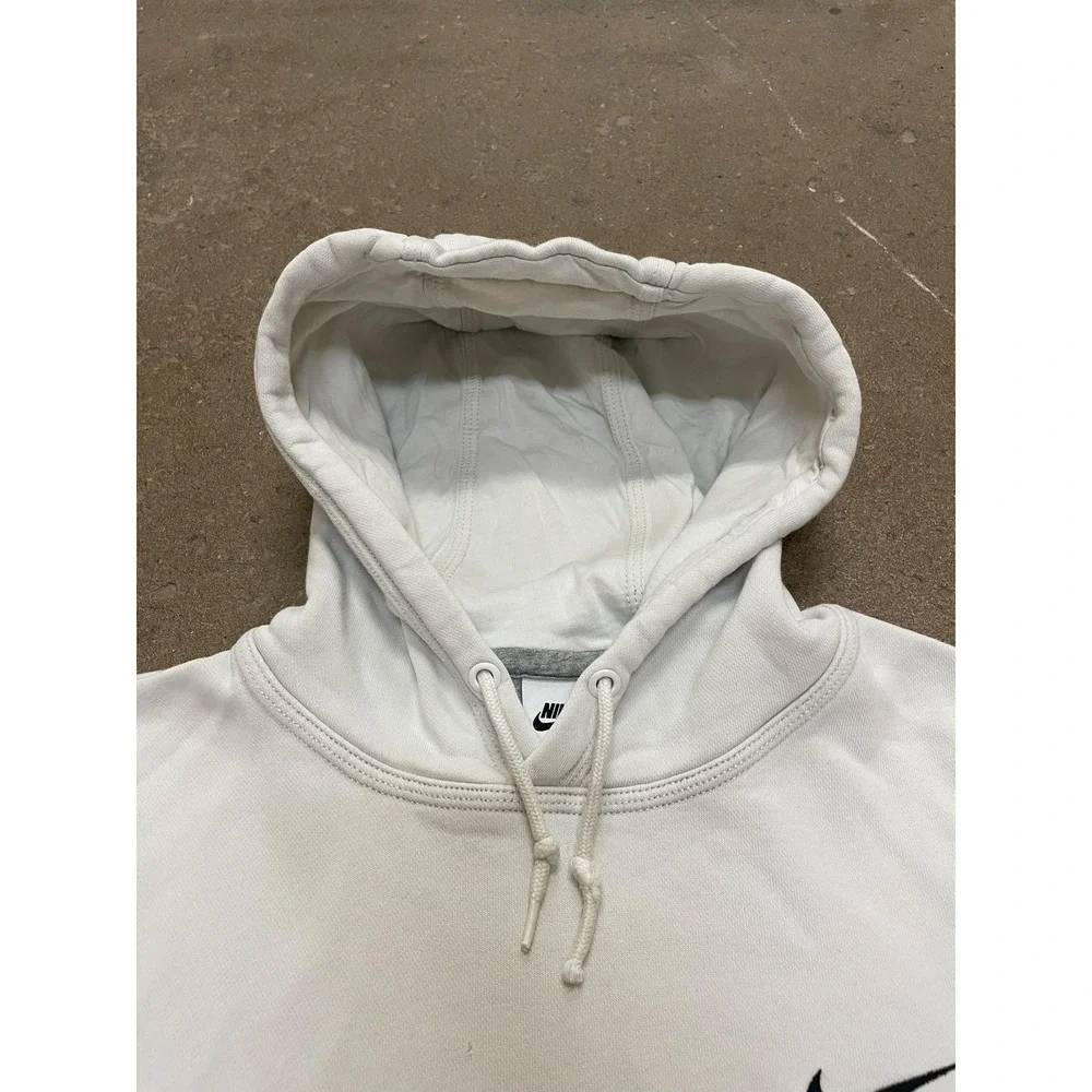 Nike Hoodie Mens‎ Large White Fleece Pullover Kangaroo Pocket Gym Training